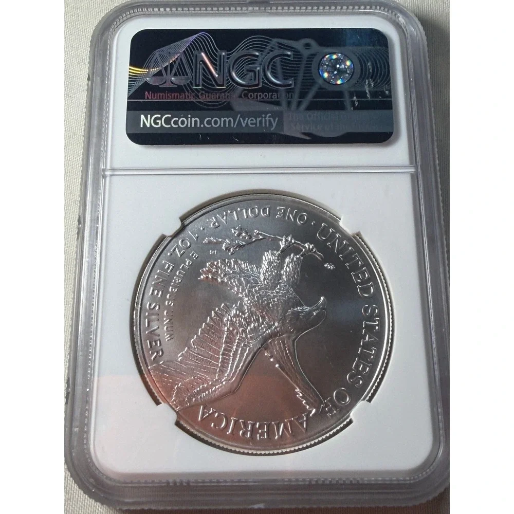 2023 American Silver Eagle S$1 NGC MS 70 US Invention Series Fiber Optic Cable
